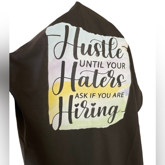 Hustle Entrepreneur Pastel Colored Graphic Print Black T-Shirt Women’s Small - Picture 7 of 13
